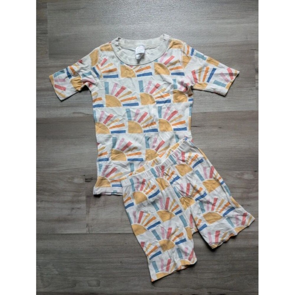Hanna Andersson Sun Print Short John Pajama Set, 8Y (U2)